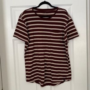 Maroon Striped American Eagle T-Shirt